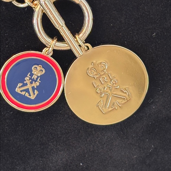 Ralph Lauren Nautical Logo Charm Pendant Link Toggle Necklace - Picture 7 of 11